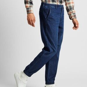 UNIQLO JOGGER PANT DENIM WITH ELASTIC CUFFS -  M